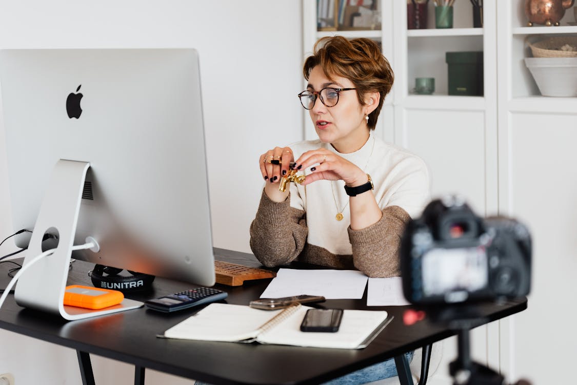 A self-tape recording setup at home is now standard for auditions. Photo by Karolina Grabowska.